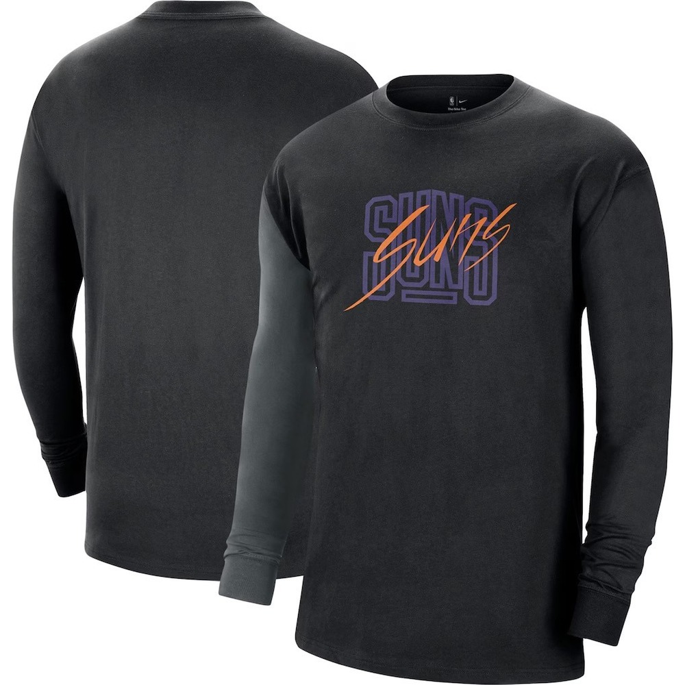 Nike Phoenix Suns NBA Courtside Long Sleeve T-Shirt Black Mens‎ Large FB1156-010
